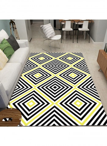 Simple Style Square Pattern Rectangle Cozy Floor Rug Multicolour 60x90cm