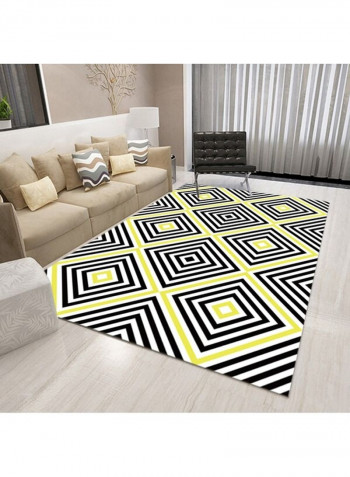 Simple Style Square Pattern Rectangle Cozy Floor Rug Multicolour 60x90cm