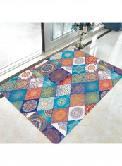 Floral Printed Anti-Slip Floor Mat Multicolour 80x180cm