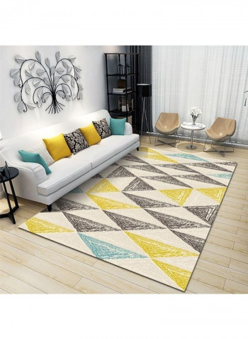 Rectangular Non-Skid Carpet Yellow/Beige/Black 80x180cm