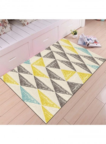Rectangular Non-Skid Carpet Yellow/Beige/Black 80x180cm