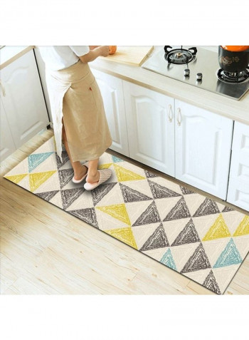 Rectangular Non-Skid Carpet Yellow/Beige/Black 80x180cm