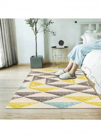 Rectangular Non-Skid Carpet Yellow/Beige/Black 80x180cm