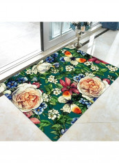 Floral Printed Non-Skid Floor Mat Multicolour 80x180cm