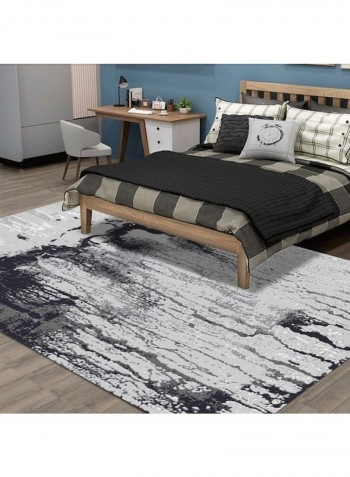 Simple Abstract Patterned Soft Living Room Floor Rug Black/Grey 60x90cm