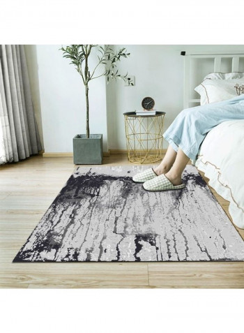 Simple Abstract Patterned Soft Living Room Floor Rug Black/Grey 60x90cm