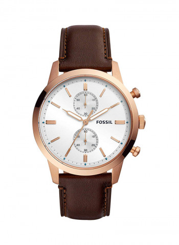 Men's Leather Strap Chronograph Wrist Watch FS5468