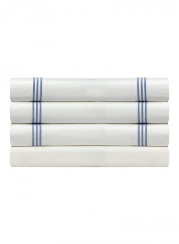 3-Piece Embroidery Sheet Set Blue/White California King