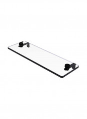 Vanity Beveled Edges Glass Shelf Clear/Matte Black 16inch