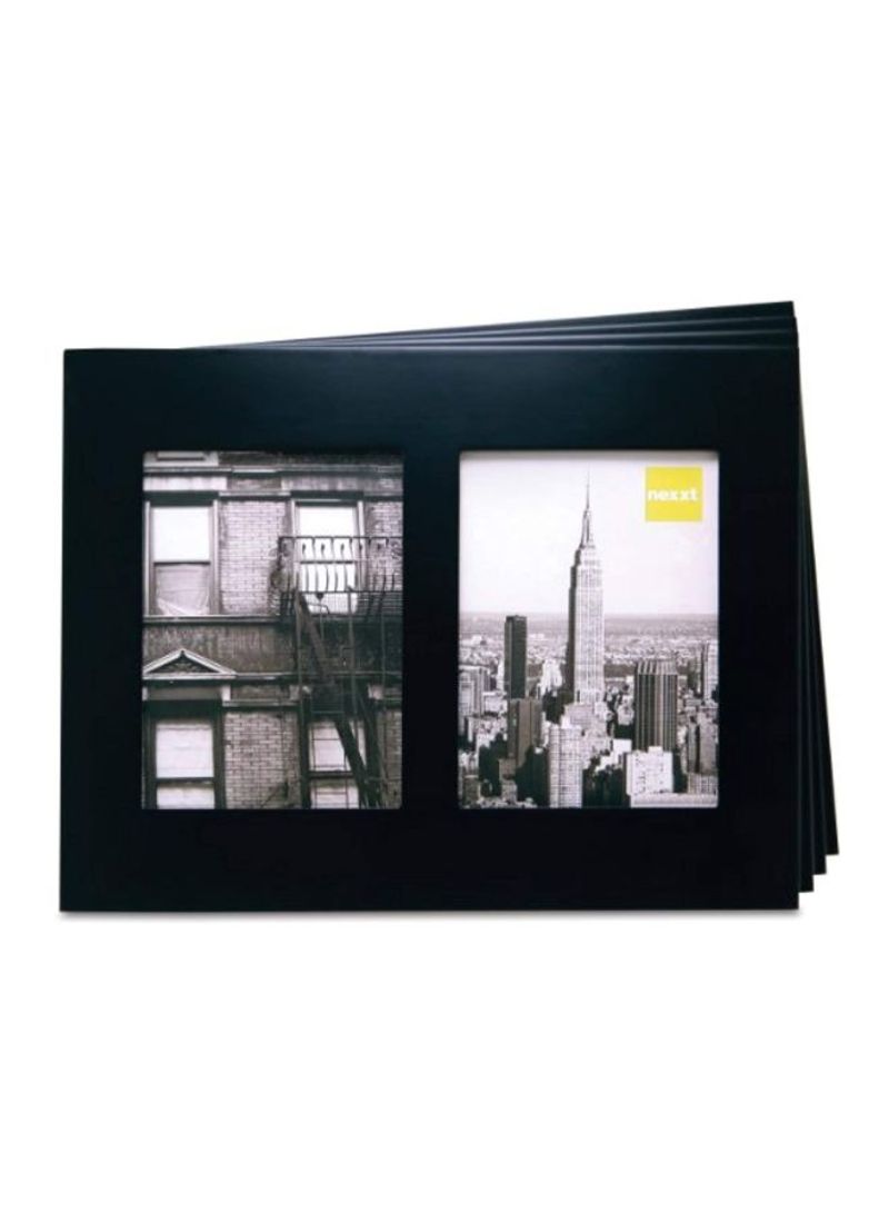 Double Opening Photo Frame Black 13x11x0.5inch