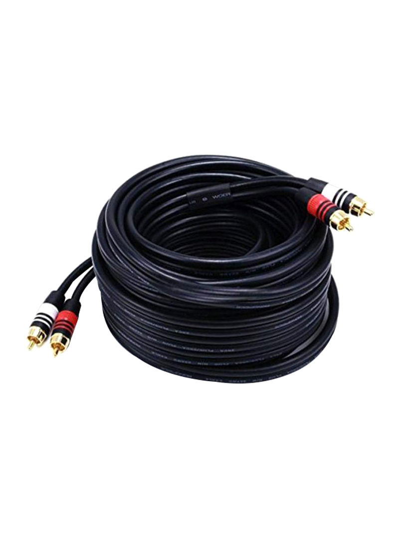 2-Piece Cable From 2 RCA To 2 RCA Set 35feet Black/White/Red