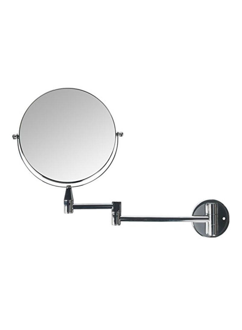 Normal View Swivel Arm Wall-Mounted Mirror Silver