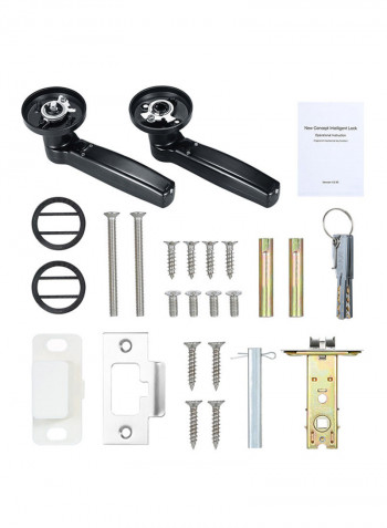 Intelligent Fingerprint Keyless Door Lock Set Black 27centimeter