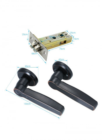 Intelligent Fingerprint Keyless Door Lock Set Black 27centimeter