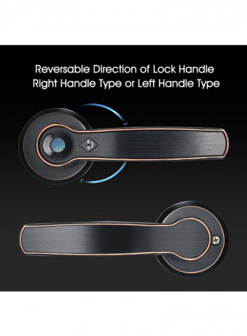 Intelligent Fingerprint Keyless Door Lock Set Black 27centimeter