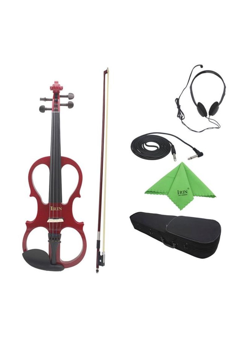 Maple Wood Electric Violin Set With Fittings Cable Headphone Case