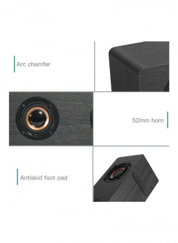 Subwoofer Wooden Bluetooth Speaker With Remote Control HPEDA00999301A Beige/Black