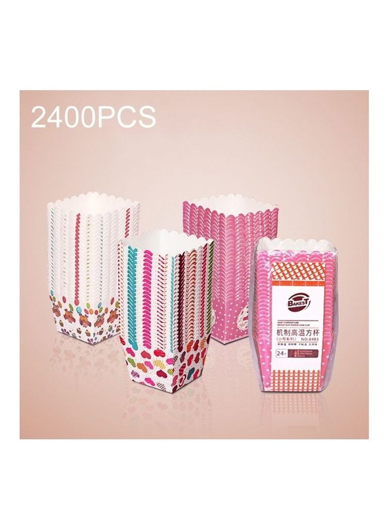 2400-Piece Square Cake Cup Multicolour