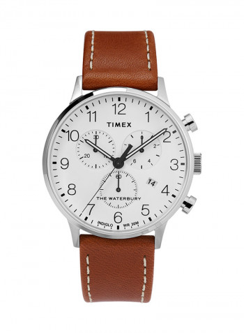 Men's Leather Analog Wrist Watch TW2T28000