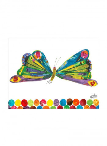 Butterfly Canvas Wall Art Blue/Green/Yellow 1.5x18x14inch