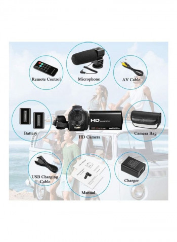 Full HD 1080P Digital Zoom Video Recorder With Microphone 2011 Black