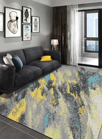 Home Rug Modern Style Abstract Anti-Slip Living Room Bedroom Floor Mat Yellow 80*180 (W*L)cmcm