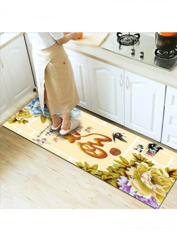 Home Rug Chinese Style Flowers Print Non-Slip Living Room Bedroom Floor Mat multicolour 80*180 (W*L)cmcm