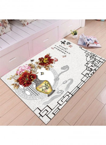 Home Rug Chinese Style Flower Vase Print Non-Slip Living Room Bedroom Floor Mat multicolour 80*180 (W*L)cmcm