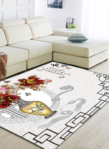 Home Rug Chinese Style Flower Vase Print Non-Slip Living Room Bedroom Floor Mat multicolour 80*180 (W*L)cmcm