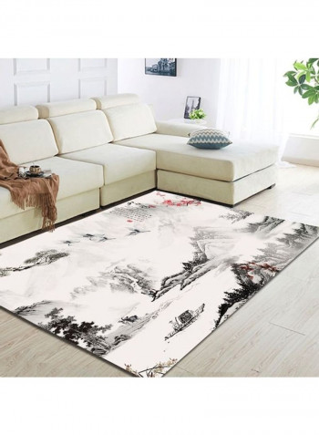 Home Rug Chinese Style Ink And Wash Print Non-Slip Living Room Bedroom Floor Mat Grey 80*180 (W*L)cmcm