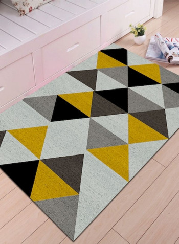 Living Room Floor Simple Triangles Print Anti-Slip Cozy Rug Yellow 80*180 (W*L)cmcm