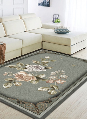 Floral Printed Classic Household Romantic Rug Green 80*180 (W*L)cmcm