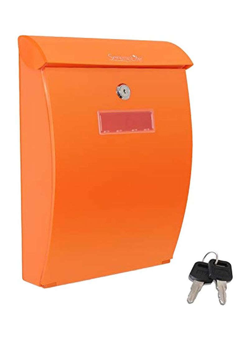 Wall Mount Locking Mailbox Orange 3.9x9.8x13.8inch