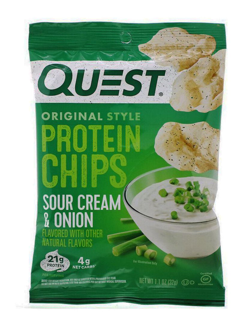 Pack Of 12 Original Style Sour Cream And Onion Protein Chips