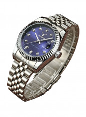 Men's Date Display Stainless Steel Analog Watch With Rhinestone NNSB03707395