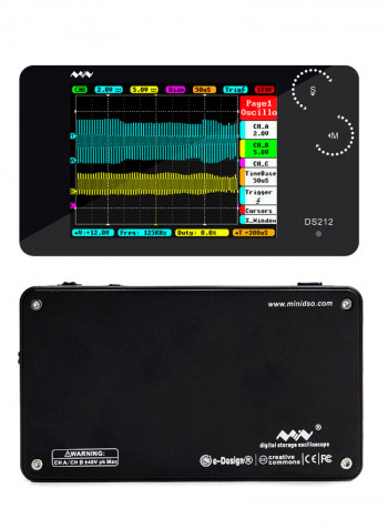Portable Mini Digital Oscilloscope Black 19.50X4.50X11.00cm