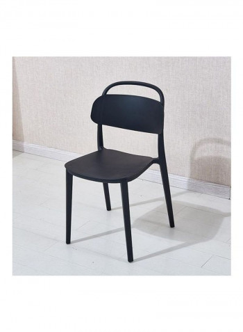 Simple Plastic Chair Office Home Dining Table Cafe Leisure Chair(Black) Black 48 X 42 X 86cm