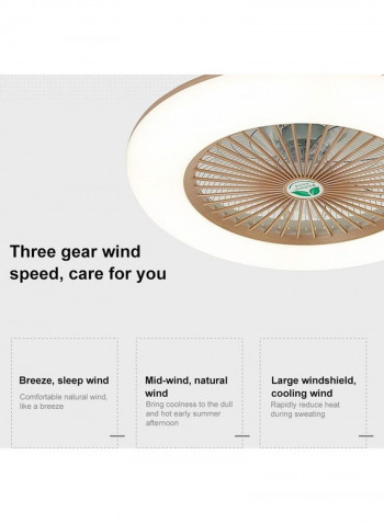 Ceiling Fan And Dimmable Led Light With Remote Control Gold