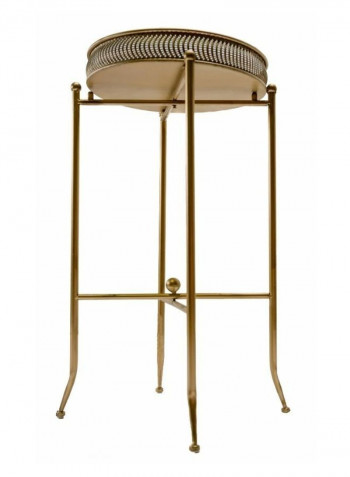 Metal Side Table With Glass Top Brass 45 x 42 x 65cm