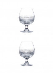 2-Piece Diamond Brandy Glass Set Clear 144x102millimeter
