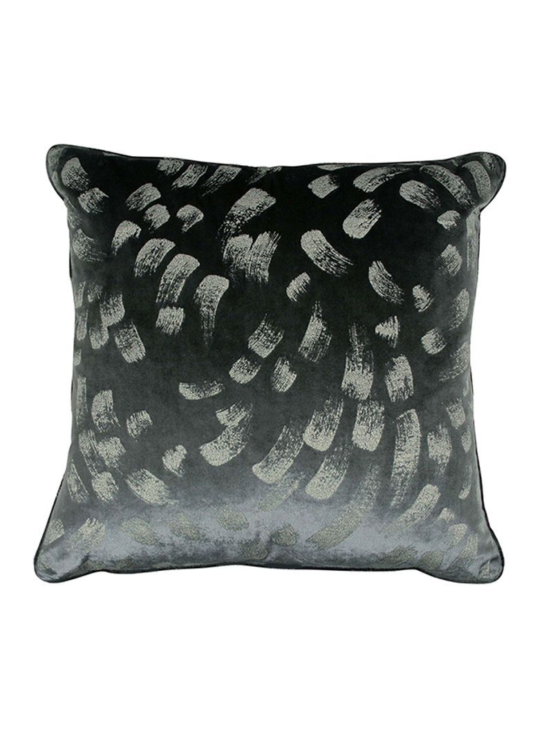 Cushion With Cover Polyester Dark Grey/Beige 50x50cm