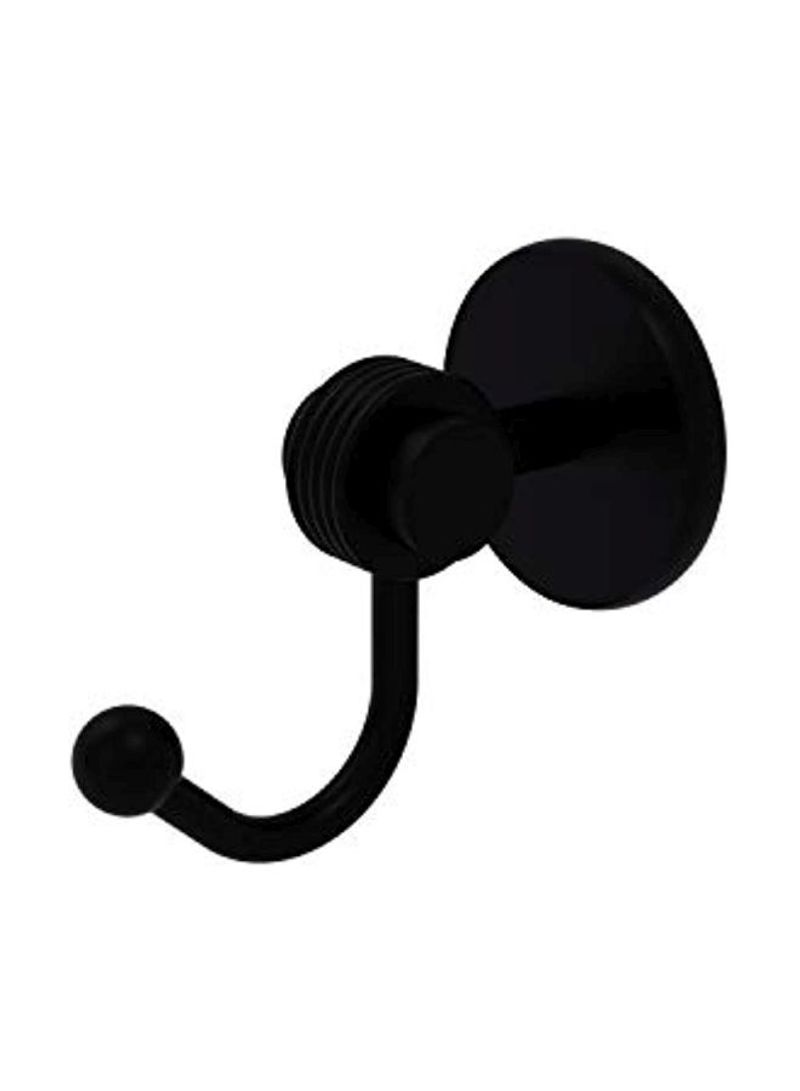 Satellite Orbit Two Collection Groovy Accent Robe Hook Matte Black 5x2.8x2inch