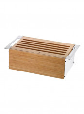 Gourmet Bamboo Bread Bin With Chopping Board Brown 43x25cm reviews Gourmet Bamboo Bread Bin With Chopping Board Brown 43x25cm