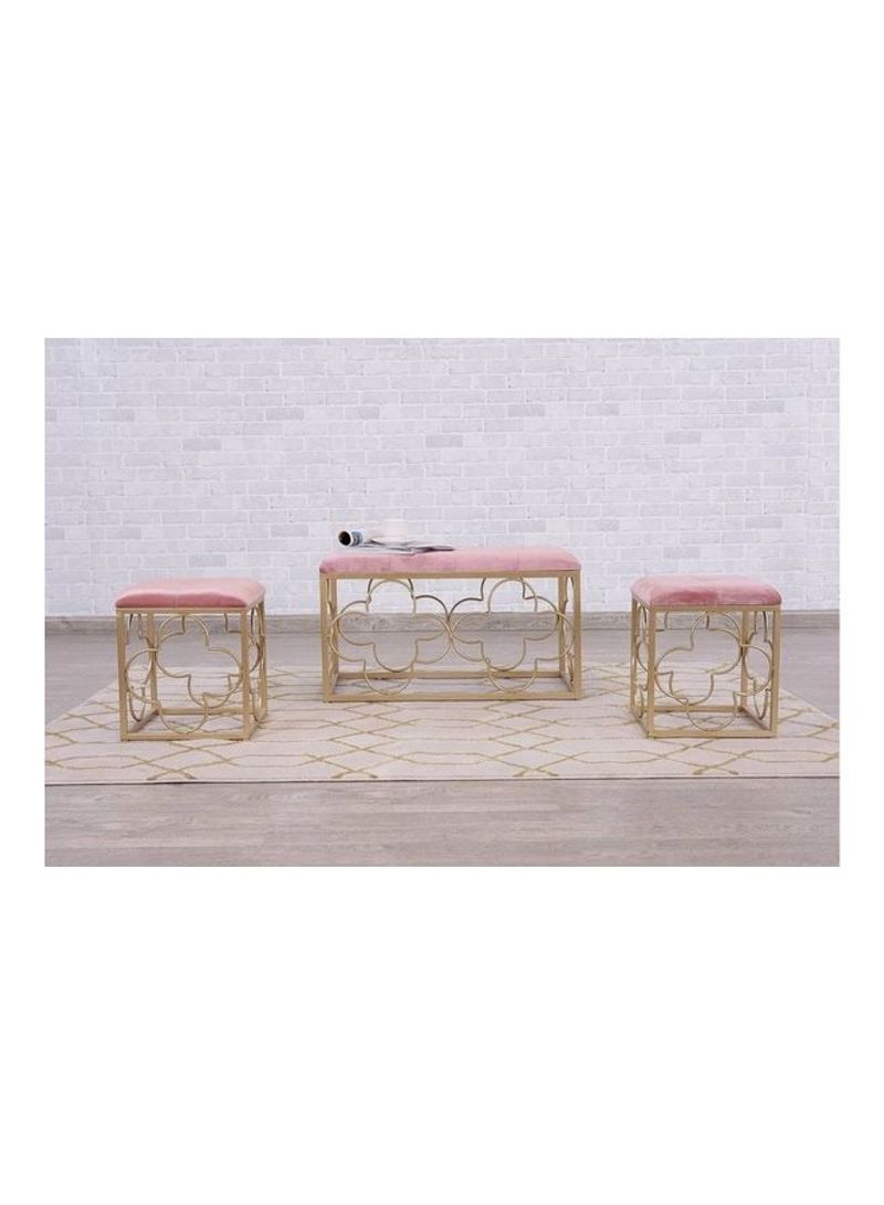 3-Piece Karson Lounge Set Pink/Golden