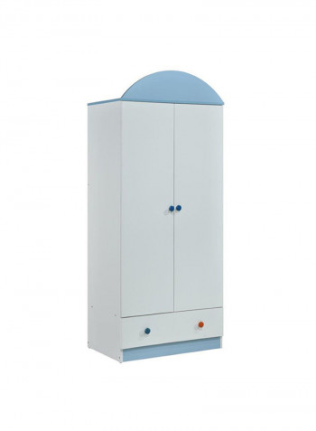 2 Door Wardrobe Blue/White 78x51x186cm