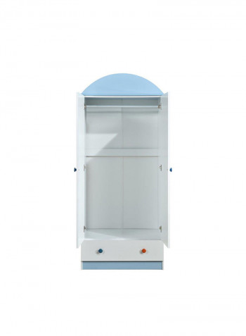 2 Door Wardrobe Blue/White 78x51x186cm