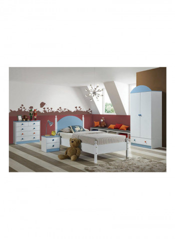 2 Door Wardrobe Blue/White 78x51x186cm