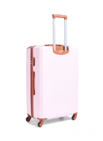 4-Piece Rolling Luggage Trolley Set Pink