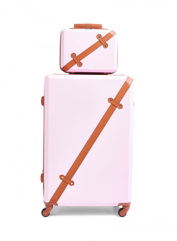 Hardside 4 Piece Luggage Trolley Set pink