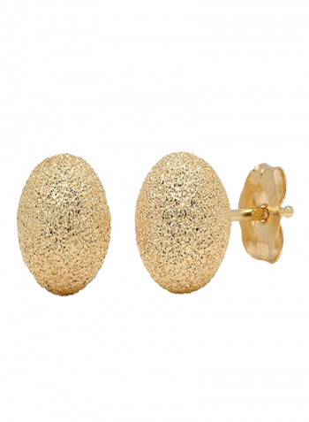 18K Real Gold Shinning Ball Earrings